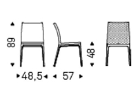 SCHIENALE BASSO - L 48,5 x P 57 x H 89 cm