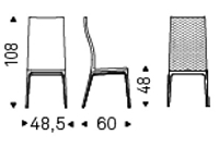 SCHIENALE ALTO - L 48,5 x P 60 x H 108 cm