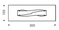 RETTANGOLARE - L 300 x P 100 x H 75 cm