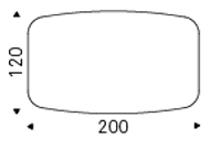 SAGOMATO - L 200 x P 120 x H 74 cm