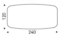 SAGOMATO - L 240 x P 120 x H 74 cm