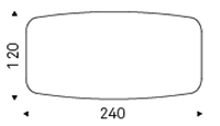 SAGOMATO - L 240 x P 120 x H 74 cm