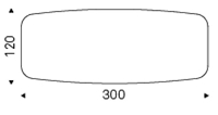 SAGOMATO - L 300 x P 120 x H 74 cm