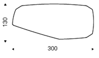 POLIGONALE - L 300 x P 130 x H 74 cm