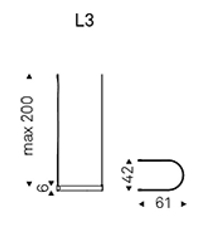 L3 - L 61 x P 42 x H 6 cm