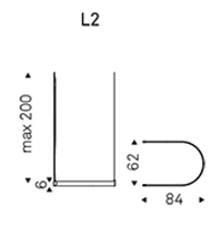 L2 - L 84 x P 62 x H 6 cm