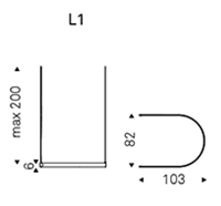 L1 - L 103 x P 82 x H 6 cm