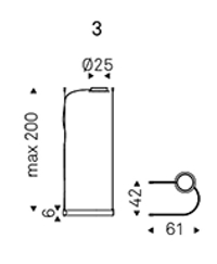 3 - L 61 x P 42 x H 6 cm