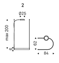 2 - L 84 x P 62 x H 6 cm