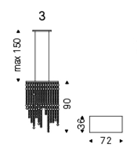 3 - L 72 x P 36 x H 90 cm