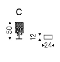 C - L 24 x P 12 x H 50 cm