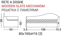 2 POSTI - RETE A DOGHE L196xP93xH93cm -  MAT L80xP190xH16cm