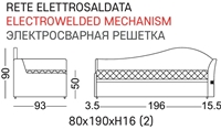 2 POSTI - RETE ELETTROSALDATA L196xP93xH93cm - MAT 80x190xH16cm