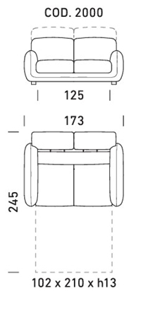 2 POSTI - L173xP110xH82cm - MAT L102xP210xH13cm