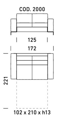 2 POSTI - L172xP105xH86cm - MAT L102xP210xH13cm