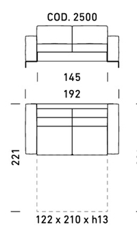 2 POSTI MAXI - L192xP105xH86cm - MAT L122xP210xH13cm