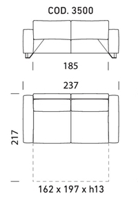 3 POSTI MAXI - L237xP119xH94cm - MAT L162xP197xH13cm