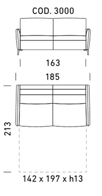 3 POSTI - L185xP103xH64cm - MAT L142xP197xH13cm