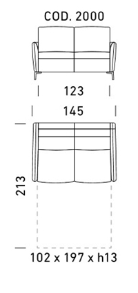 2 POSTI - L145xP103xH64cm - MAT L102xP197xH13cm