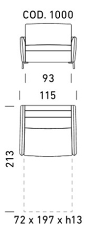 POLTRONA - L115xP103xH64cm - MAT L72xP197xH13cm