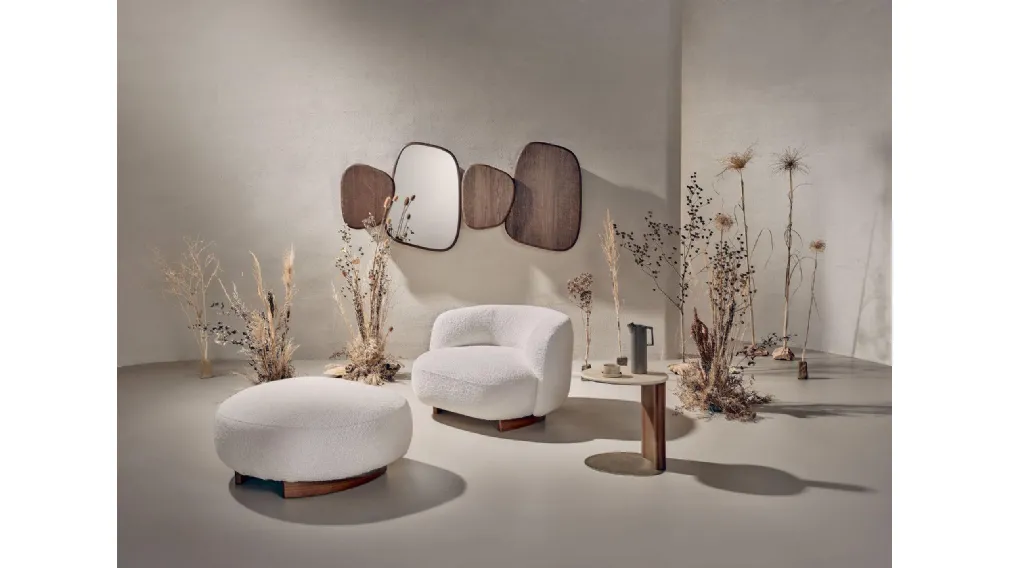 Poltroncina in tessuto Pebble Lounge di Nature Design