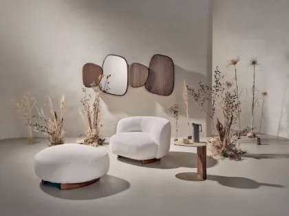 Poltroncina in tessuto Pebble Lounge di Nature Design