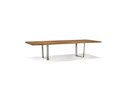 Tavolo Vero GM01 in legno massello con gambe in metallo di Arte Brotto