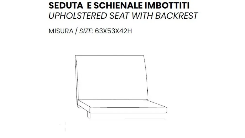 DOMINO CENTRALE - SEDUTA E SCHIENALE IMBOTTITI